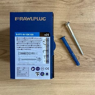 FF1 10x100 peremes dübel, hatlapfejű peremes csavarral (torx) (25db/doboz)