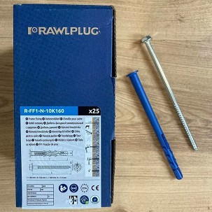 FF1 10x160 peremes dübel, hatlapfejű peremes csavarral (torx) (25db/doboz)